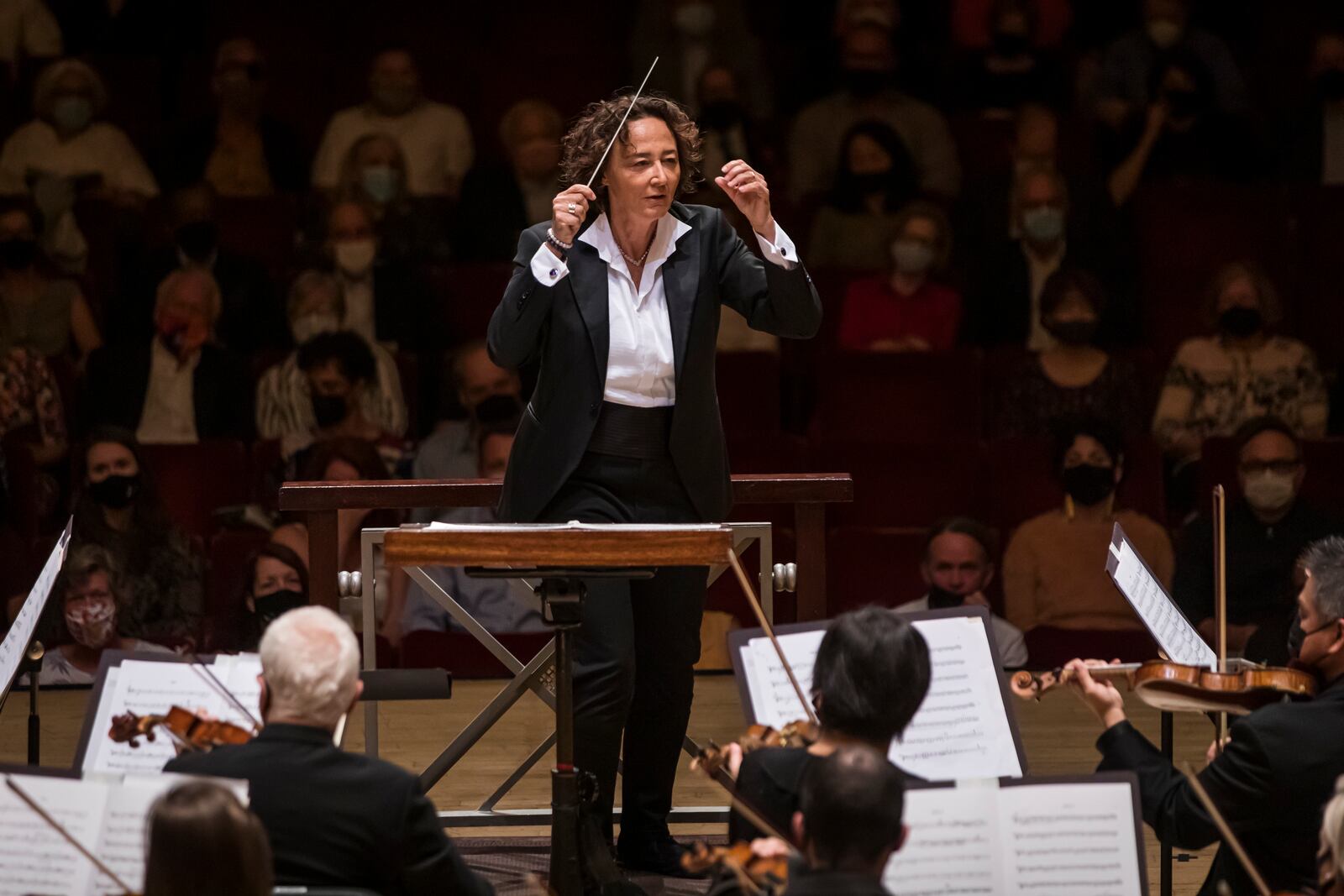 Nathalie Stutzmann conducts the Atlanta Symphony Orchestra on Oct. 13, 2021, the same day she was announced as the orchestra's next music director.