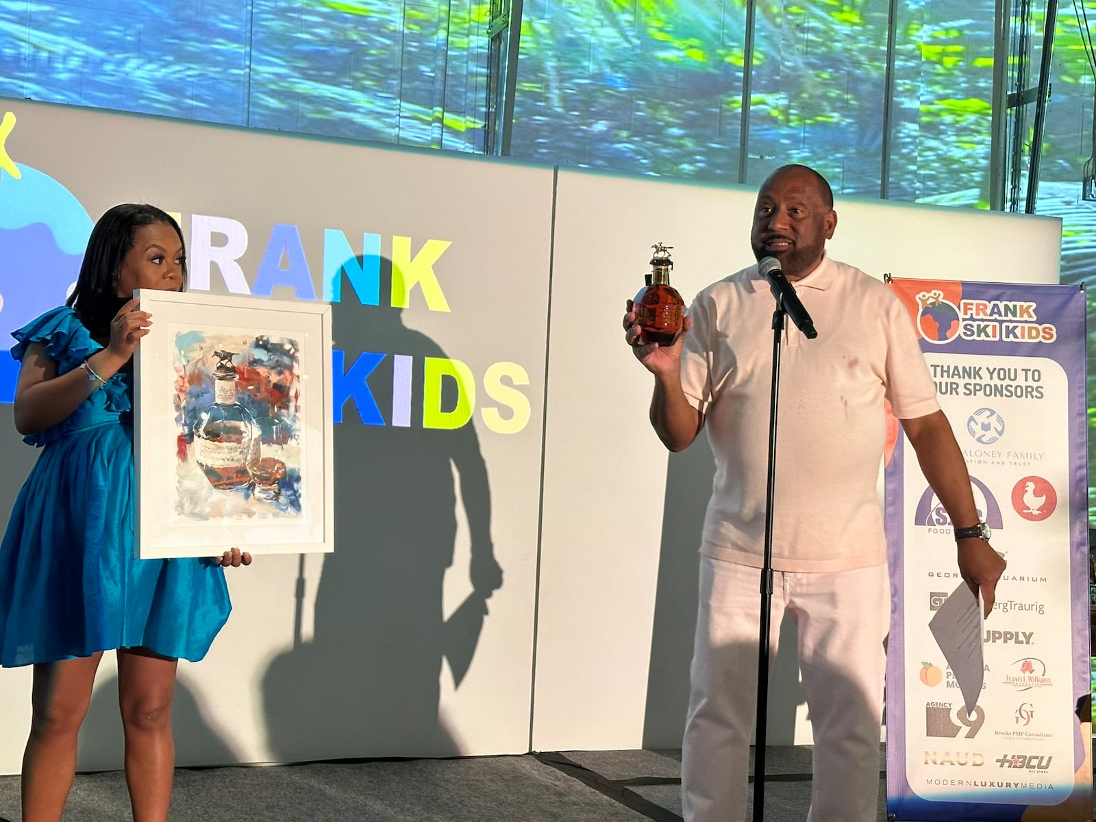 Frank Ski at his May 5 fundraiser for Frank Ski Kids Foundation sending 10 kids to the Australia’s Great Barrier Reef. He is here with his wife Patrice Basanta-Henry. RODNEY HO/rho@ajc.com