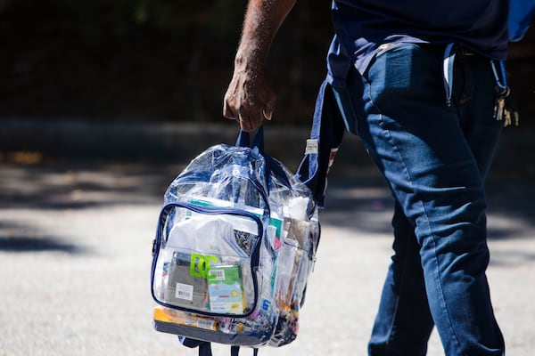 The Gwinnett County School District is considering requiring students have clear backpacks in an effort to improve school security. (CHRISTINA MATACOTTA FOR THE ATLANTA JOURNAL-CONSTITUTION)