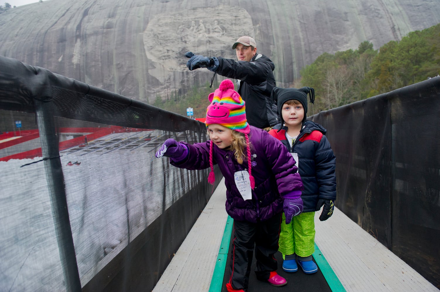 Stone Mountain Christmas, mother and daughter