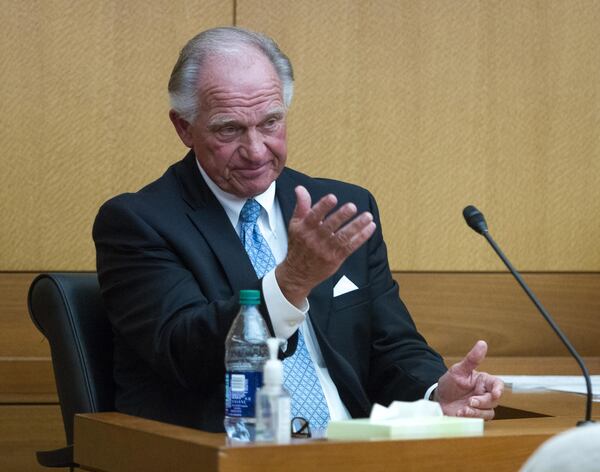 Waffle House Chairman Joe Rogers, Jr.,  testifies in the Fulton County Courthouse  Wednesday, April 4, 2018. STEVE SCHAEFER / SPECIAL TO THE AJC