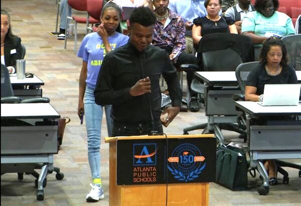 Iman Cook told the Atlanta school board at a recent meeting that students his age struggle with anxiety and depression, but said schools don't have enough resources to support them. He proposed creating a student-led mental health board to help come up with solutions. (Contributed photo.)