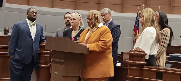 Fulton County commissioners proclaimed "Stand with Israel Day" on Oct. 18, 2023. Dov Wilker, Atlanta regional director for the American Jewish Committee and national director for Black-Jewish Relations, stands second from left.