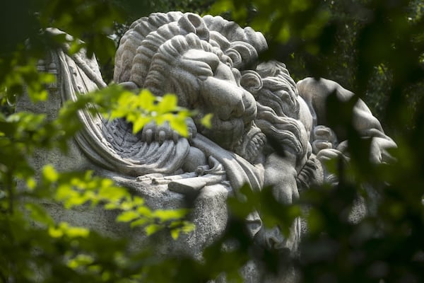 The “Lion of the Confederacy” monument, also known as “Lion of Atlanta,” sits at Oakland Cemetery. The monument honors 3,000 unknown Confederate dead resting in the Atlanta cemetery.