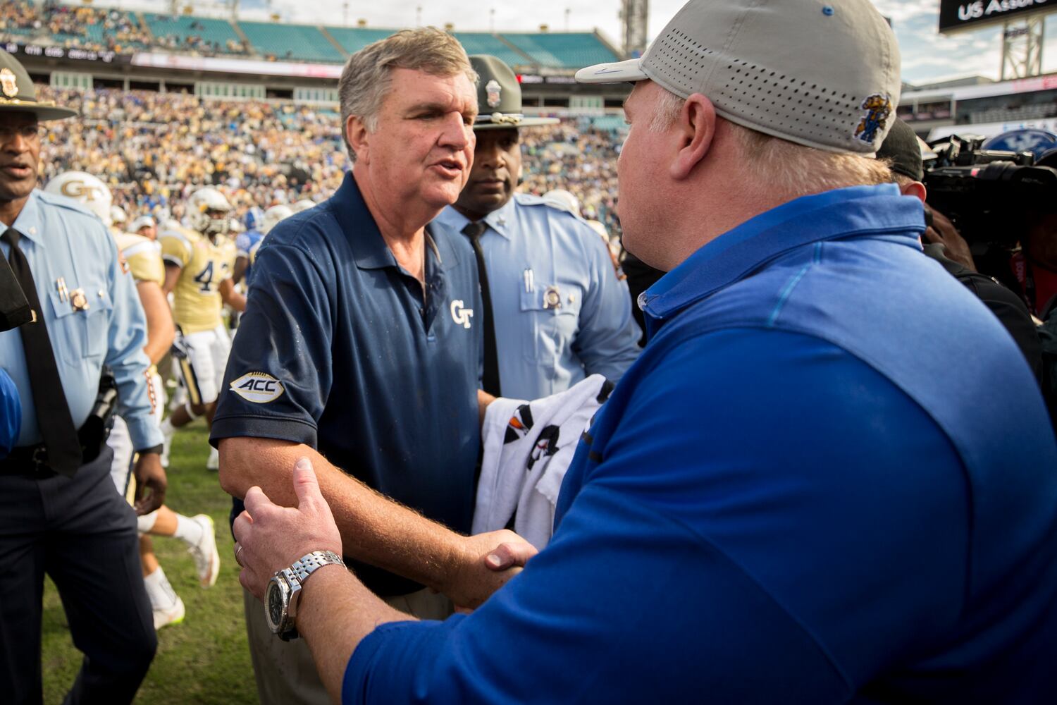 Jackets celebrate against the SEC