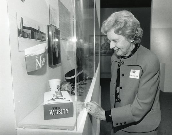 What'll ya have? Originally named "The Yellow Jacket," The Varsity was founded by Georgia Tech alumnus Frank Gordy in 1928. Gordy attended Georgia Tech briefly before dropping out in 1925. Pictured here is his wife, Evelyn Gordy-Rankin.