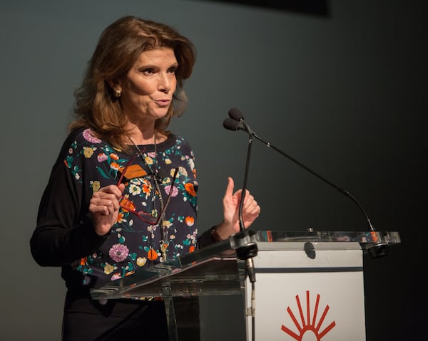 Executive director Bobbi de Winter, shown addressing the crowd during the Food Well Alliance’s Love Local event on Oct. 5, cited collaboration as the “magic sauce” for creating a vibrant food community. CONTRIBUTED BY PHIL SKINNER