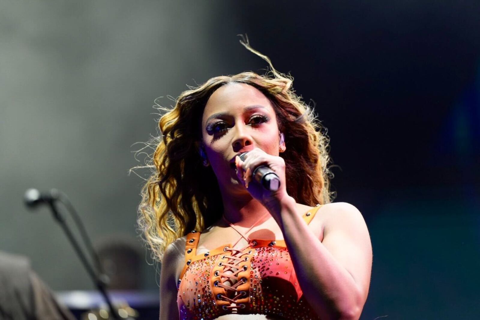 Victoria Monét appears godess-like as she sings on the P&G stage on the second night of the 2024 One Musicfest.