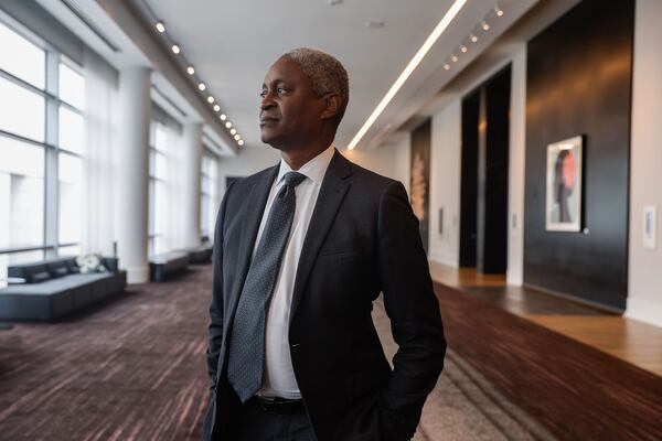 Raphael Bostic, president and CEO of the Federal Reserve Bank of Atlanta, poses for a photo in Atlanta on Tuesday, Aug. 13, 2024. (Natrice Miller/ AJC)