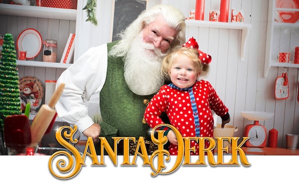 Derek Dugan of Buford, known as “Santa Derek," helped other Santas this year with setting up home studios for virtual visits with children. Dugan's schedule this year includes a mix of in-person and online Santa appearances.