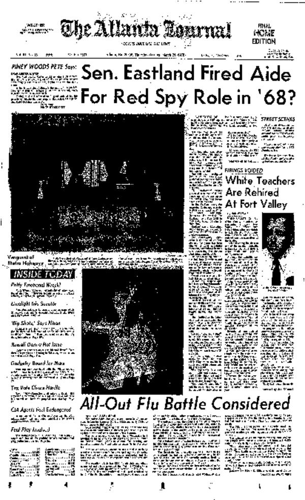 March 11, 1976 -- The Journal's Charles Seabrook detailed  public health officials' concerns about a new strain of swine flu.