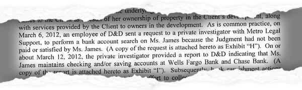 Responding to the State Bar of Georgia, attorney Mary Beth Sierra explained that hiring a private investigator to obtain bank account information was “common practice.”