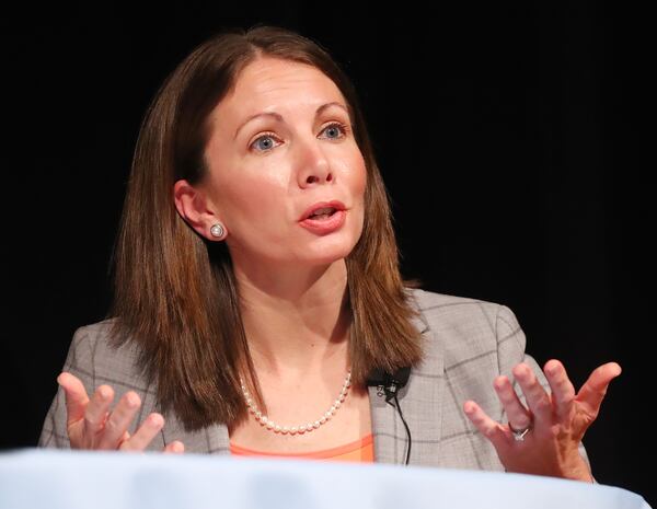 Stacey Evans, a Democratic candidate for governor, at a Carter Center debate last October. Curtis Compton/ccompton@ajc.com