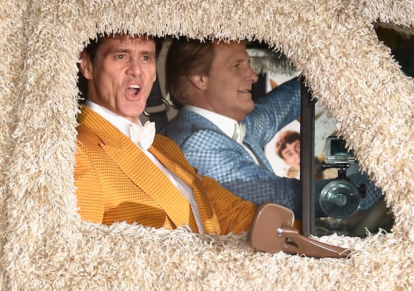 Jim Carrey (left) and Jeff Daniels at the 2014 premiere of "Dumb and Dumber To."