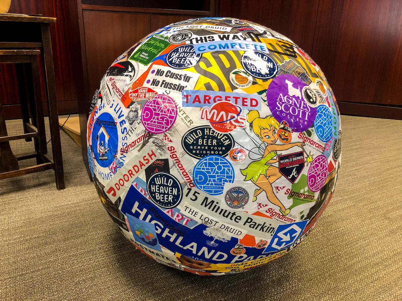 Photos: How to build the world's biggest (maybe) sticker ball