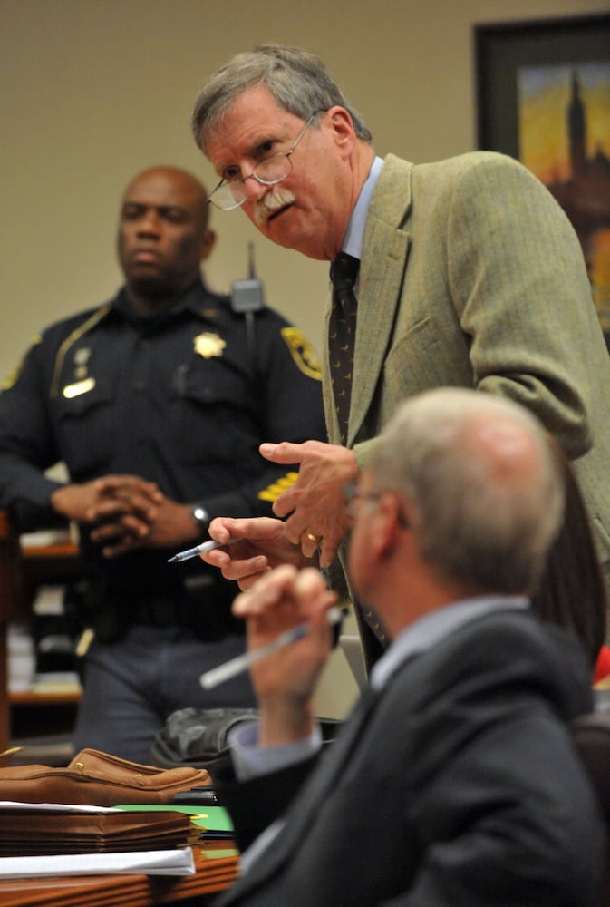 Dunwoody widow appears at a motions hearing before Dekalb County Superior Judge Gregory A. Adams on Feb. 21, 2013.