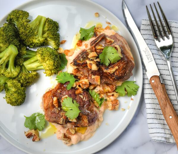 Lamb Chops with Harissa Yogurt. (Chris Hunt for The Atlanta Journal-Constitution)