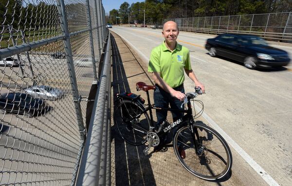 Joe Seconder in 2013. Seconder, who founded the Perimeter Progressives in reaction to Donald’s Trump’s election and is often seen around town on his bike, won a Dunwoody City Council seat in November 2019 by beating a candidate who had the support of the current mayor and council. HYOSUB SHIN / HSHIN@AJC.COM