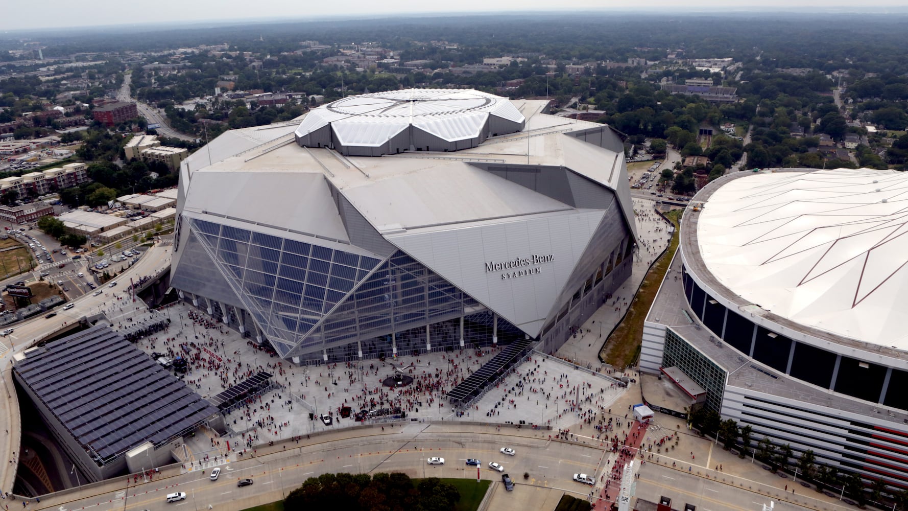 Mercedes-Benz Stadium aerial views