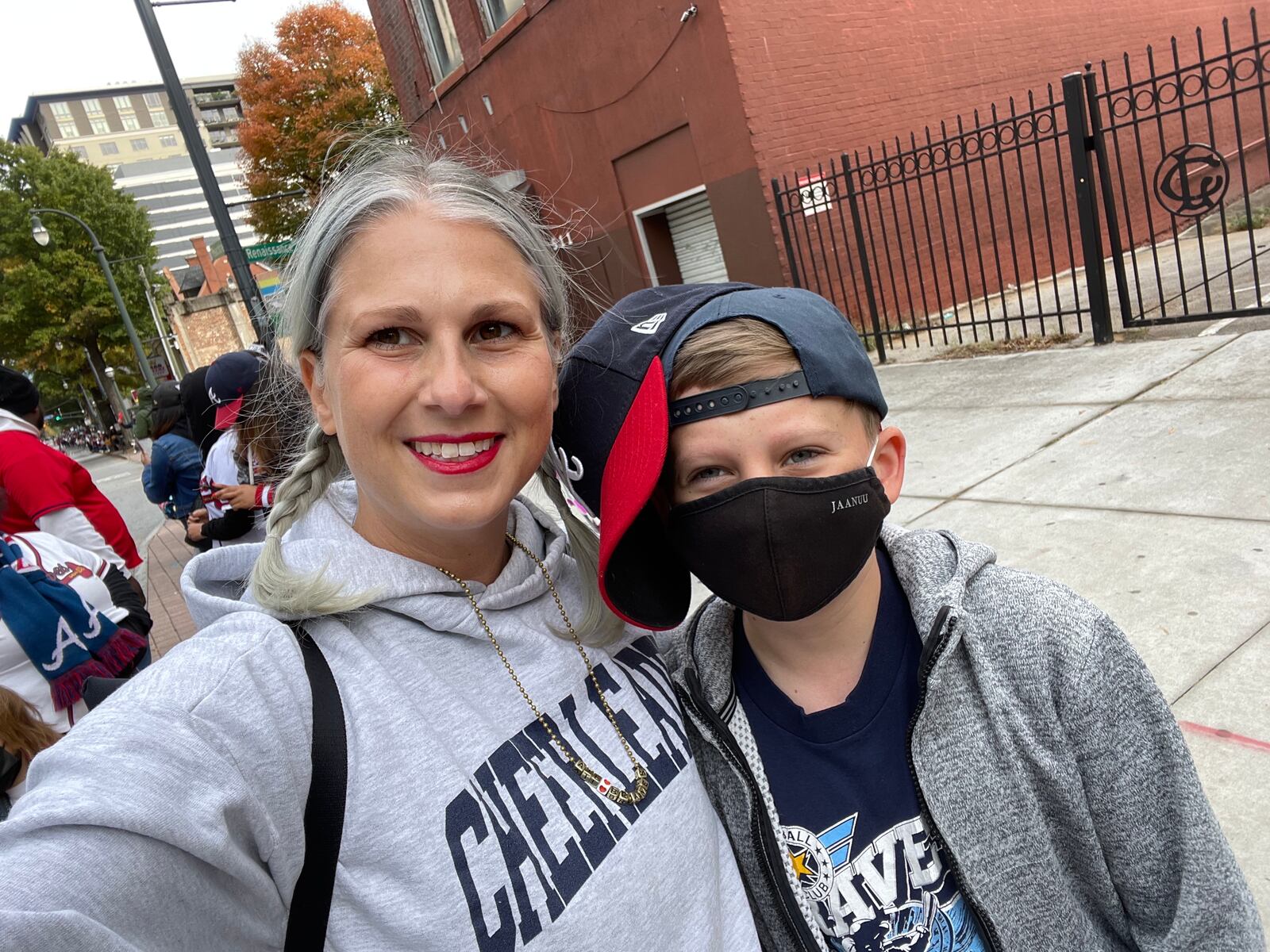 Sara Fort and her son Levi, 12, live close to the parade route. Photo courtesy of Sara Fort