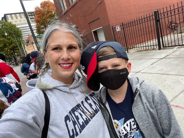 Sara Fort and her son Levi, 12, live close to the parade route. Photo courtesy of Sara Fort