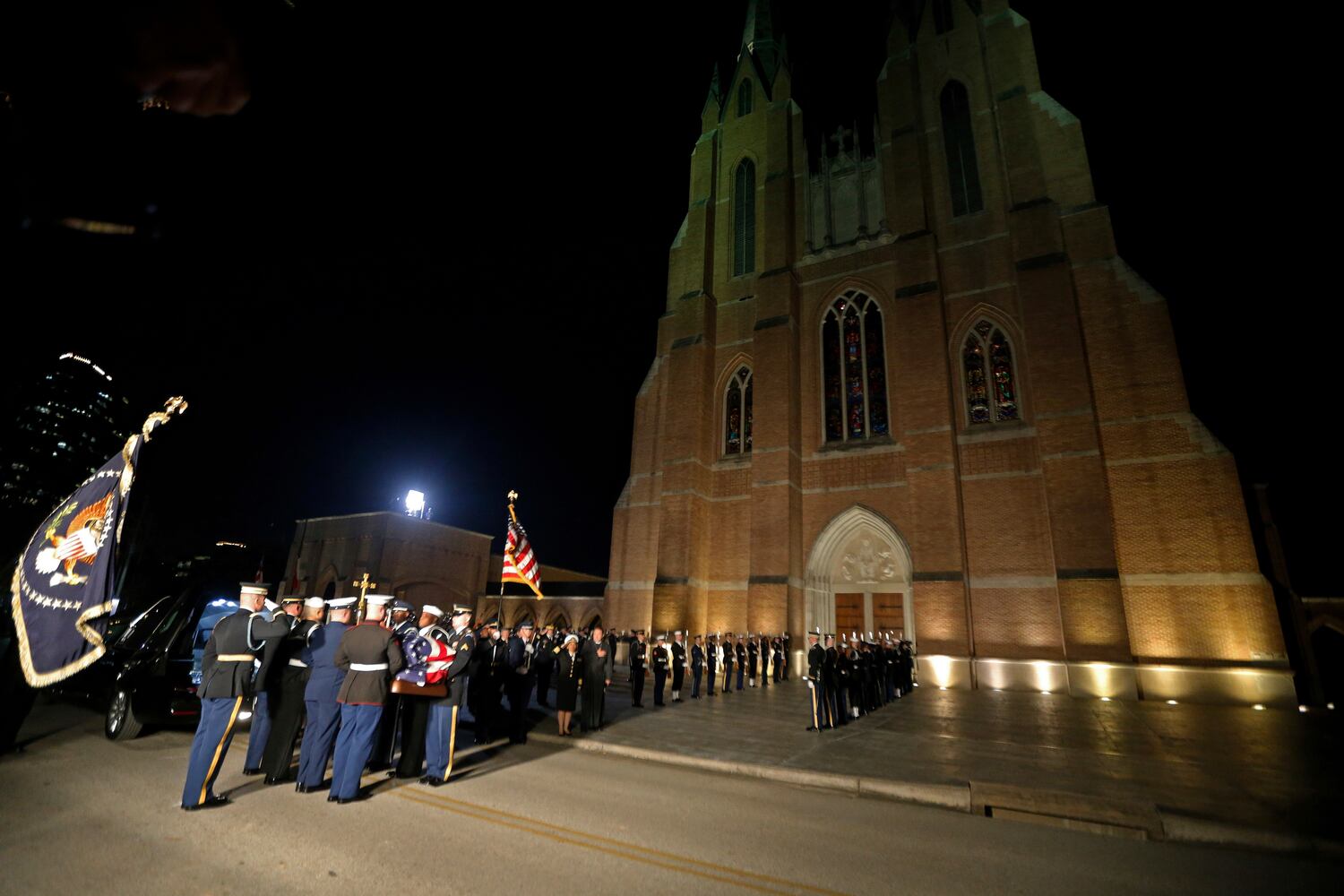 Photos: President George H.W. Bush lies in repose at Houston church