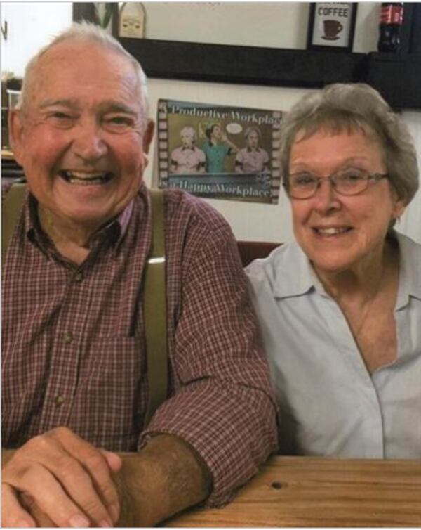 Edyth Payne, with her late husband Alon Payne, left, is a retired school bus driver living in Cobb County.