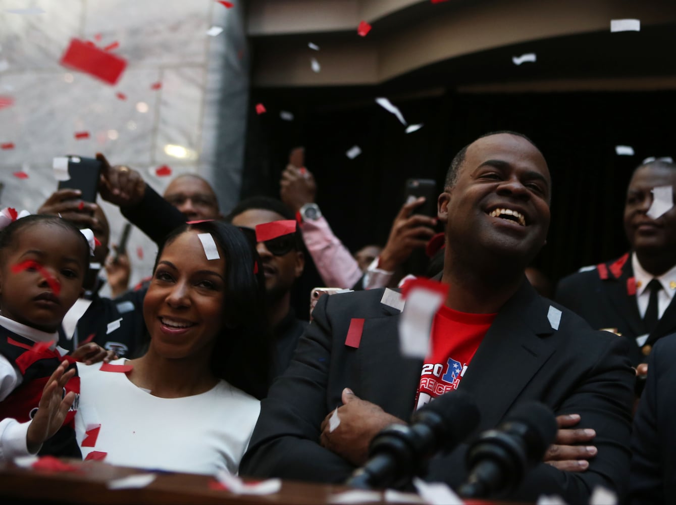 Falcons pep rally at Atlanta City Hall