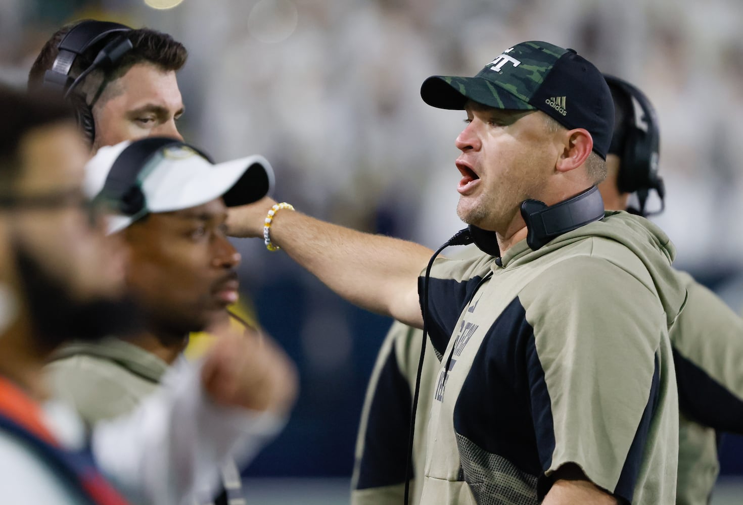 Georgia Tech Yellow Jackets head coach Brent Key during the second half of an NCAA college football game between Georgia Tech and Syracuse in Atlanta on Saturday, Nov. 18, 2023.  Georgia Tech won, 31 - 22. (Bob Andres for the Atlanta Journal Constitution)