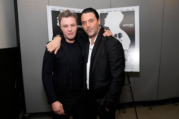 Michael C. Pitt, left, and Jack Huston attend a screening of "Day of the Fight" at Walter Reade Theatre on Friday, Nov. 15, 2024, in New York. (Photo by Charles Sykes/Invision/AP)