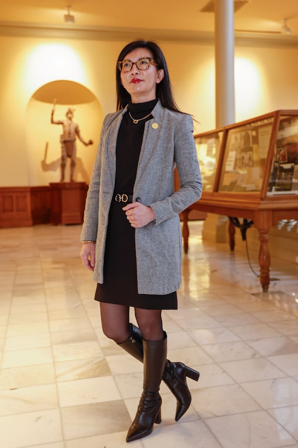 State Rep. Michelle Au, D-Johns Creek, poses for a photo at the Georgia Capitol on Monday, March 10, 2025. (Natrice Miller/ AJC)