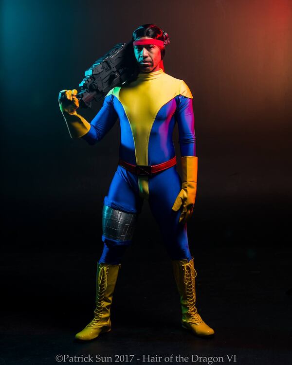 Walter Dean in his outfit for Forge, an "X-Men" Native American character from 2017. Courtesy of Patrick Sun