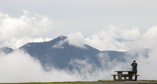 The picnic area at Waterrock Knob, one of the highest points on the Blue Ridge Parkway, is commonly in the clouds in a literal sense. CONTRIBUTED BY JONATHAN FREDIN