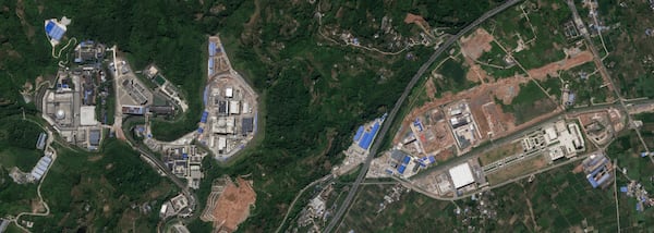 This satellite image from Planet Labs PBC shows the Nuclear Power Institute of China's Site No. 1, also known as Base 909, in Mucheng Township, Sichuan Province, China, July 5, 2023. (Planet Labs PBC via AP)