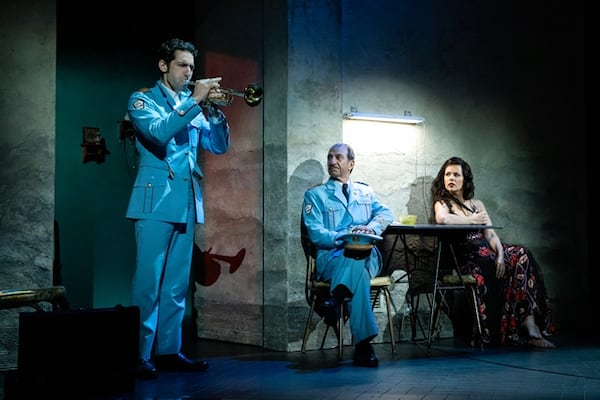 Joe Joseph, Sasson Gabay and Janet Dacal from the national tour of "The Band's Visit." Photo: Evan Zimmerman