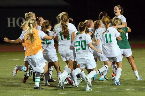 FILE PHOTO: Soccer is the most popular sport for girls in Georgia, with close to 10,500 girls playing at 400 high schools. A new study shows girls high school soccer players suffer concussions close to the same rate as high school football players. CURTIS COMPTON / CCOMPTON@AJC.COM