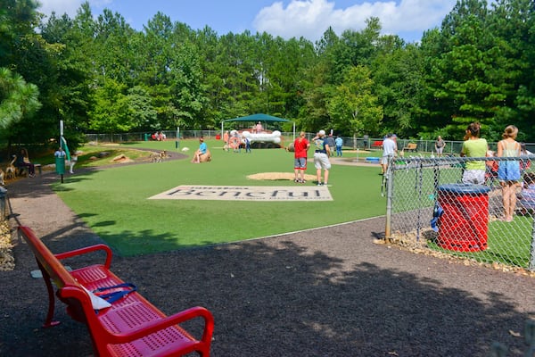 Access Atlanta readers named Newtown Dream Dog Park in Johns Creek the best dog park in metro Atlanta in 2016 and 2017. The dog park got a major facelift in 2011 after winning the Beneful Dream Dog Park Contest. CONTRIBUTED BY NEWTOWN DREAM DOG PARK