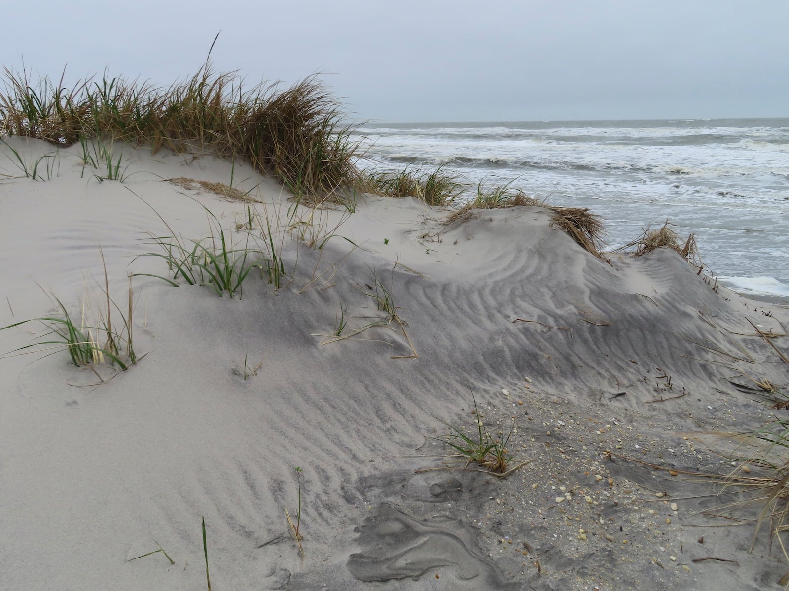 An undeveloped stretch of beach is seen on May 11, 2022, in Brigantine, N.J., where opponents of offshore wind projects worry about adverse affects from construction and operation of the ocean-based turbines. (AP Photo/Wayne Parry)