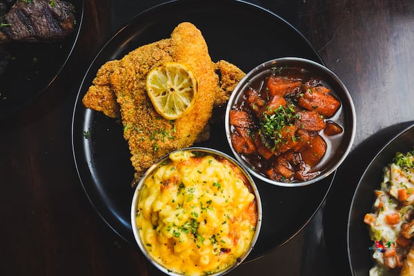 Catfish, yams and mac and cheese are on the menu at Kitchen + Kocktails by Kevin Kelley, set to open at Perimeter Mall in Dunwoody. / Courtesy of Kitchen + Kocktails by Kevin Kelley