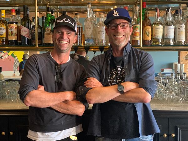  Walton Goggins (left) and Matthew Alper are the founders of Mulholland Distilling. Courtesy of Mulholland Distilling.