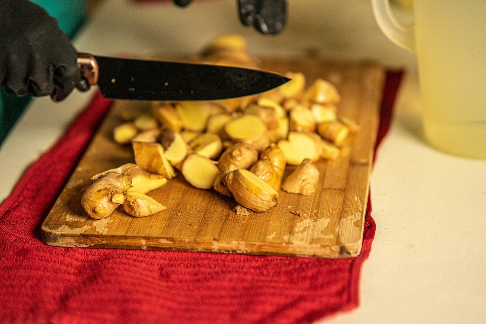 Sixty pounds of ginger are used each week to make the 350 to 400 bottles of Turmeric Magic ordered by customers. CONTRIBUTED BY MIANYA'S PHOTOGRAPHY