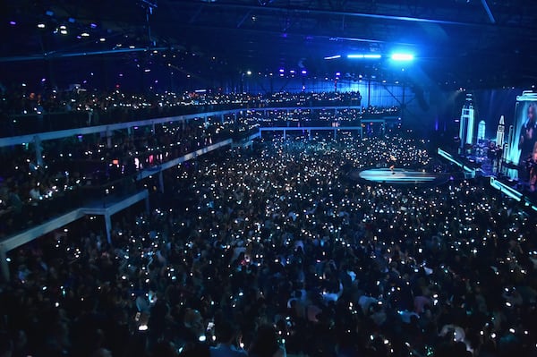  A view from the upper decks of Club Nomadic. (Photo by Mike Coppola/Getty Images for DIRECTV)