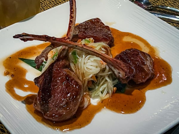 Lamb chops are on the menu at Nan Thai Buckhead. (Henri Hollis/henri.hollis@ajc.com)