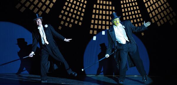 Googie Uterhardt (left) and Blake Burgess appear in the Atlanta Lyric Theatre musical "Young Frankenstein." PHOTO CREDIT: Cayce Callaway