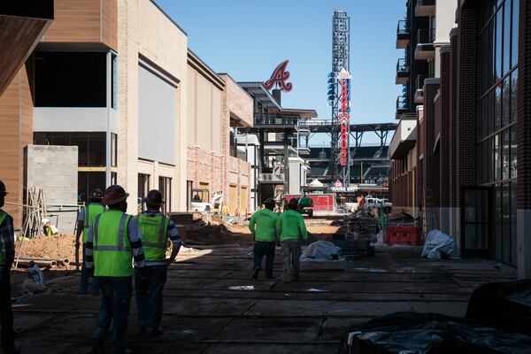 Here's what construction of the retail shops at The Battery Atlanta at the Braves' SunTrust Park looked like Feb. 23, 2017.