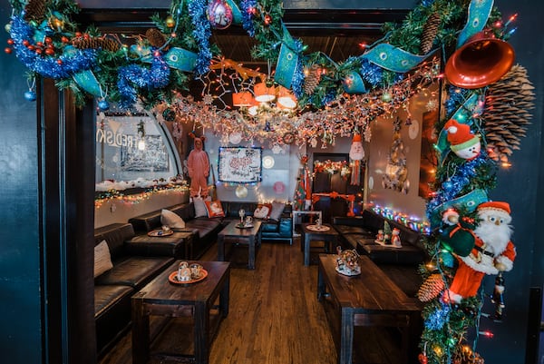 The interior of the "Christmas Story"-themed pop-up at Red Sky Tapas & Bar.