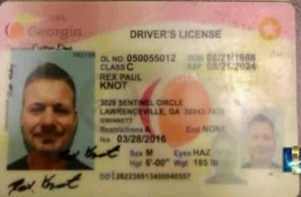 This is the fake driver's license Charles Freeman allegedly gave police. (Credit: Channel 2 Action News)