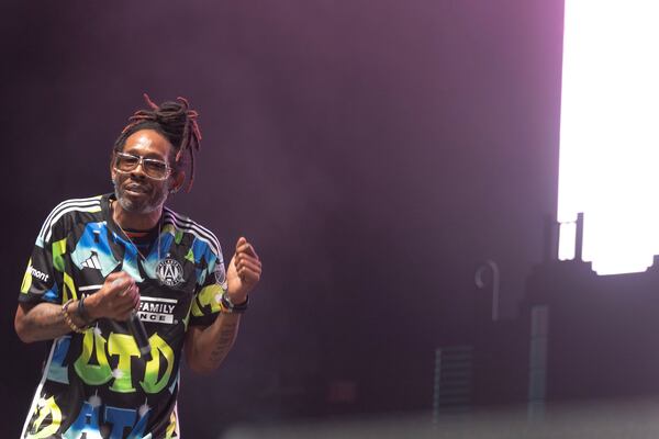 Big Gipp performs alongside his group Goodie Mob during the 50th Anniversary Hip Hop Concert at Lakewood Amphitheater in Atlanta on Sunday, August 13, 2023 in Atlanta. (Michael Blackshire/Michael.blackshire@ajc.com)