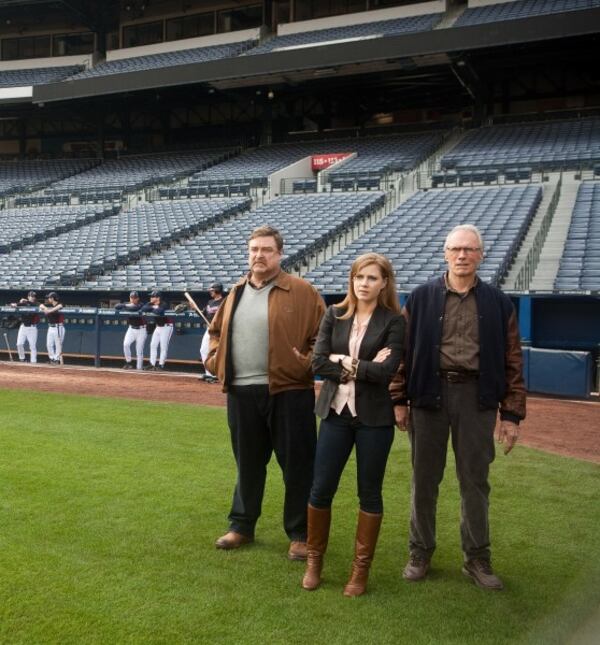 John Goodman, Amy Adams and Clint Eastwood in a still from "Trouble With the Curve." Photo: Keith Bernstein