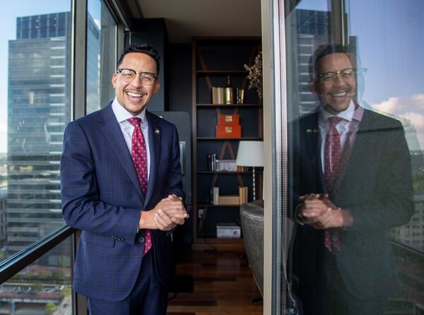 10/08/2021 — Atlanta, Georgia — Atlanta mayoral candidate Antonio Brown at his residence in Atlanta, Friday, October 8, 2021. (Alyssa Pointer/ Alyssa.Pointer@ajc.com)